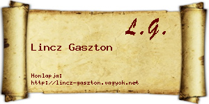 Lincz Gaszton névjegykártya